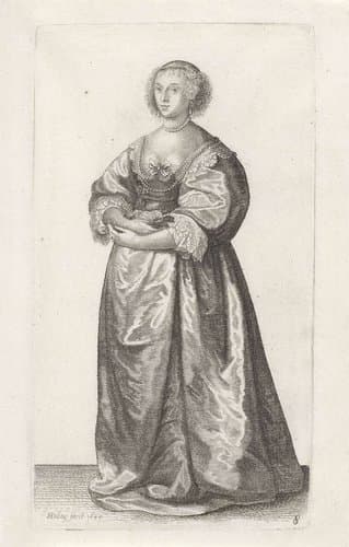 Vrouwen gekleed volgens de Engelse mode, ca. 1640 by Wenceslaus Hollar