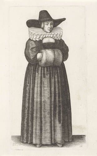 Vrouwen gekleed volgens de Engelse mode, ca. 1640 by Wenceslaus Hollar