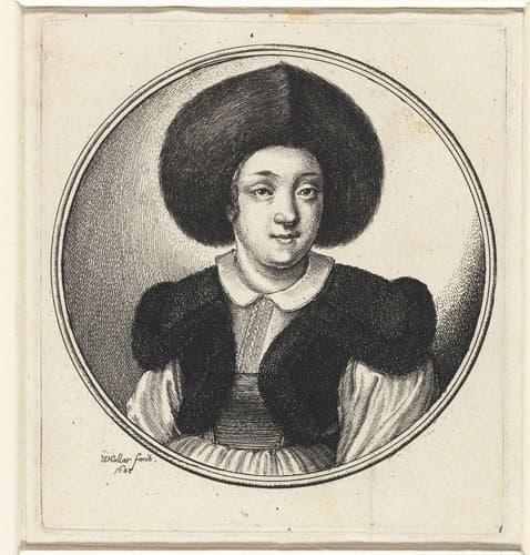 Vrouw met bontmuts by Wenceslaus Hollar