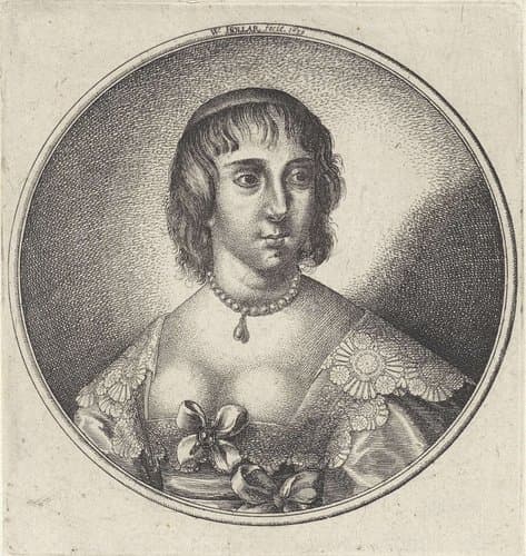 Vrouw met laag decolleté by Wenceslaus Hollar
