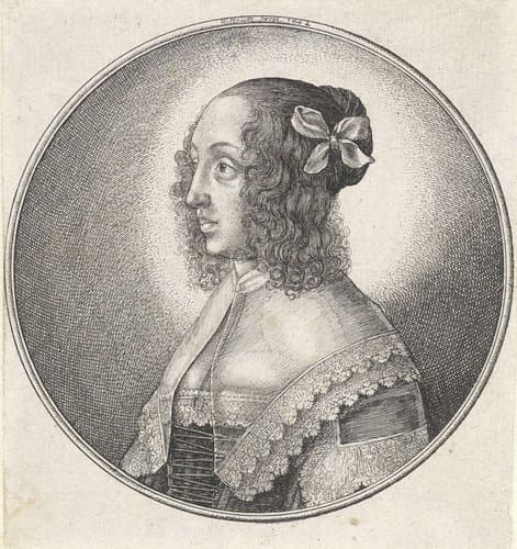 Medaillons met vrouwenbusten by Wenceslaus Hollar