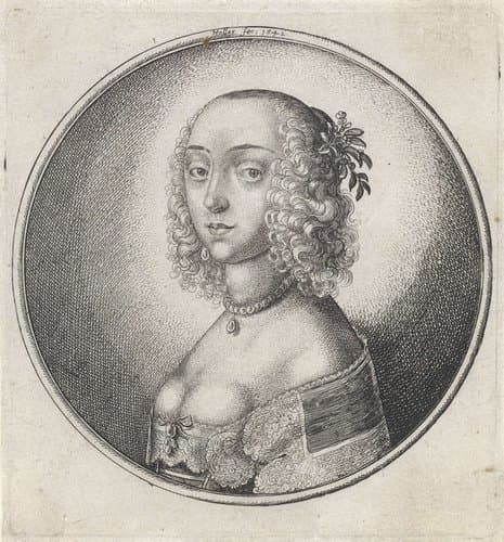 Medaillons met vrouwenbusten by Wenceslaus Hollar