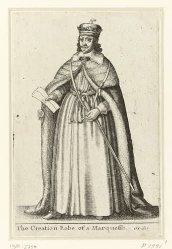 Ceremoniële kledij van een Engelse markies by Wenceslaus Hollar