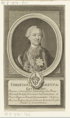 Portret van Christian Ulrich von Ketelhoedt by Johanna Dorothea Sysang