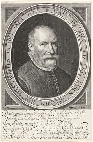 Portret van Hans de Ries op 66-jarige leeftijd by Willem Jacobsz Delff