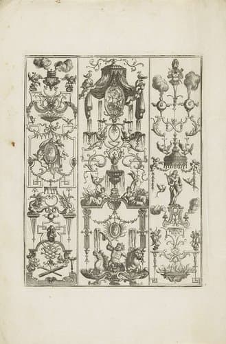Grotesken met figuur op rug hippocampus