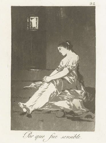 Omdat zij zo gevoelig was by Francisco de Goya