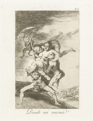 Waar gaat moeder naar toe? by Francisco de Goya