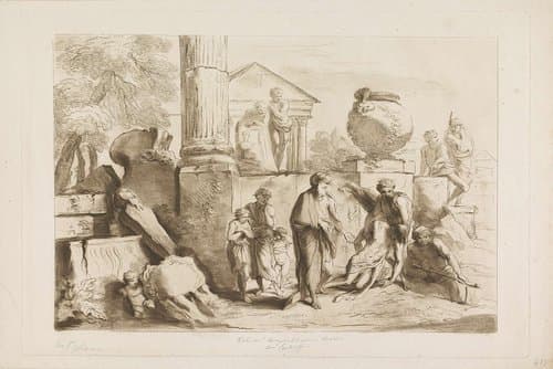 Tobit en het begraven van de doden by Francesco Bartolozzi