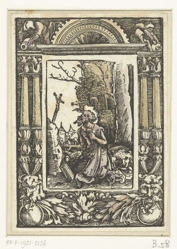 Hieronymus in de woestijn by Albrecht Altdorfer