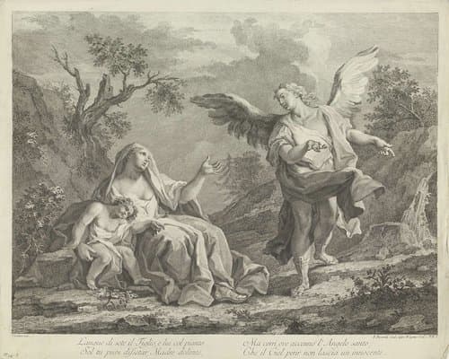 Hagar en Ismaël in de woestijn by Fabio Berardi