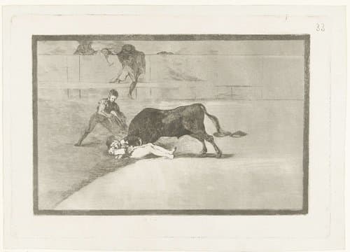 Dood van Pepe-Hillo in de arena van Madrid by Francisco de Goya