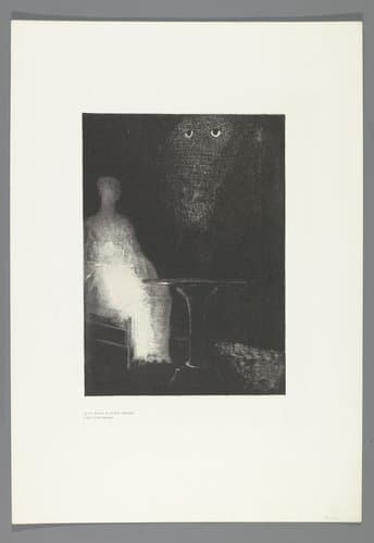 Je vis dessus le contour vaporeux d'une forme humaine by Odilon Redon