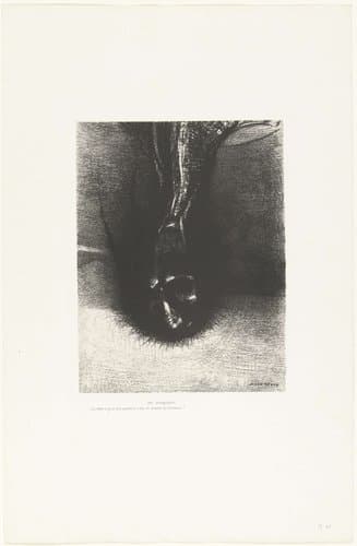 De Sciapoden: het hoofd zo laag mogelijk houden by Odilon Redon