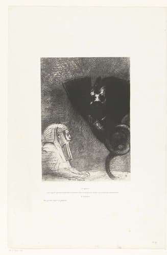 De sfinx en de chimaera by Odilon Redon