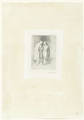 Geheimzinnig gesprek by Odilon Redon