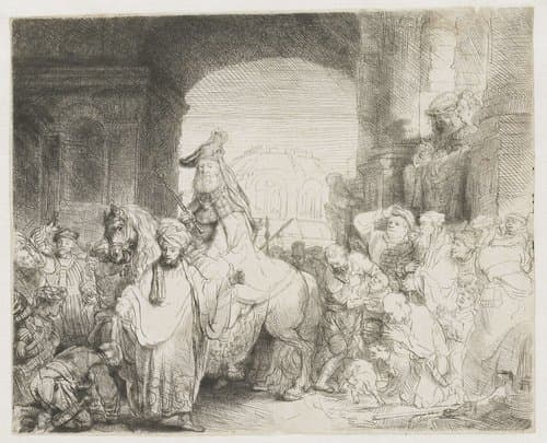 The triumph of Mordecai by Rembrandt van Rijn