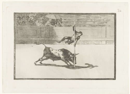 Juanito Apiñani in de arena van Madrid by Francisco de Goya