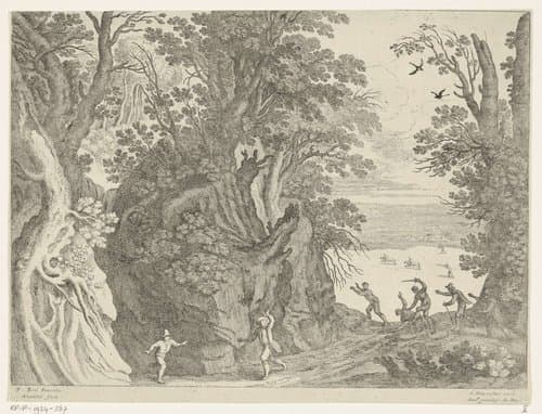 Landschap met een gewapende overval by Guilliam van Nieulandt (II)