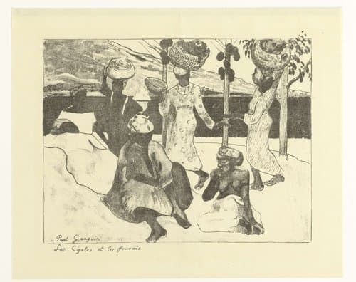 Sprinkhanen en mieren by Paul Gauguin