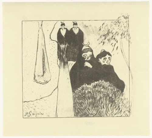 Ongehuwde oude vrouwen in Arles by Paul Gauguin