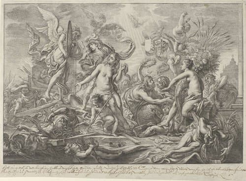 Allegorie op de Vrede van Westfalen by Wenceslaus Hollar