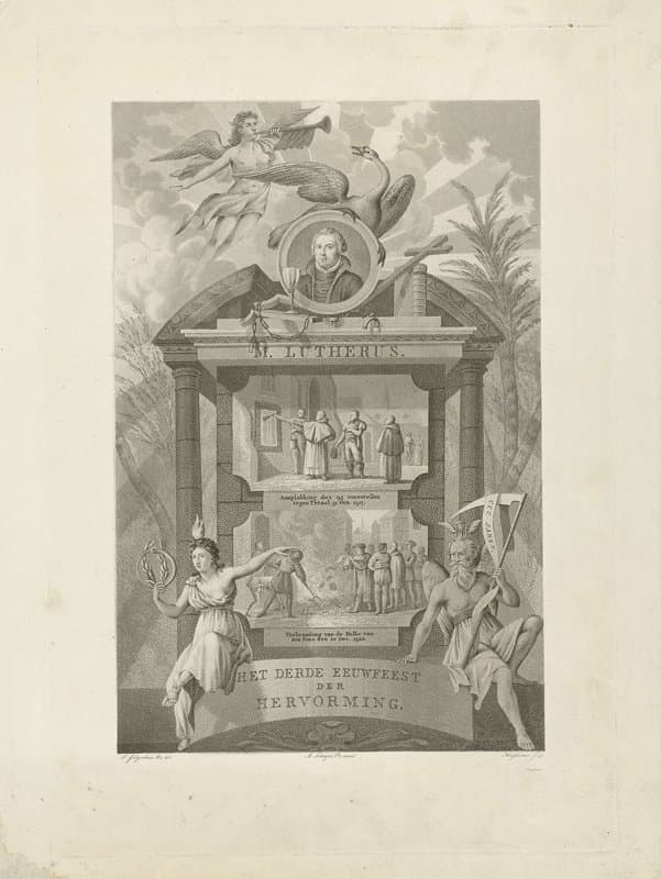 Portret van Luther met allegorische figuren