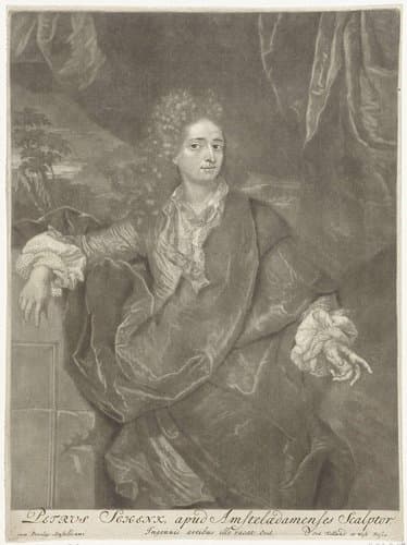 Zelfportret van Pieter Schenk by Pieter Schenk (I)