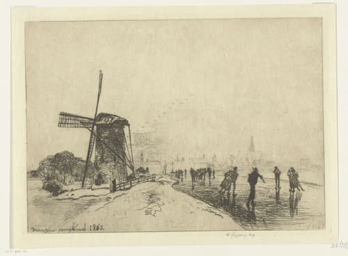 Gezicht op Maassluis by Johan Barthold Jongkind
