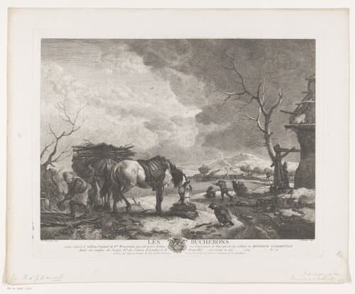 Prenten naar schilderijen door Philips Wouwerman by Jean Moyreau