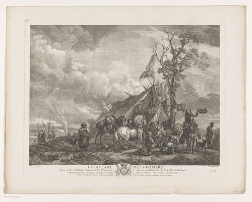 Prenten naar schilderijen door Philips Wouwerman by Jean Moyreau