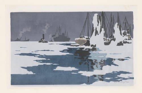 Gezicht op Bremerhaven by O. Droegl