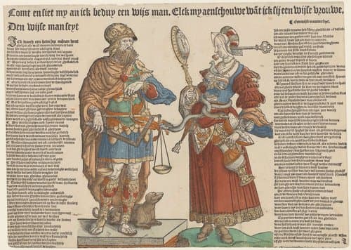 De wijze man en de wijze vrouw by Cornelis Anthonisz.
