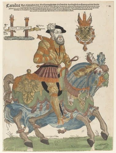Portret van Karel V te paard by Hans Liefrinck (I)