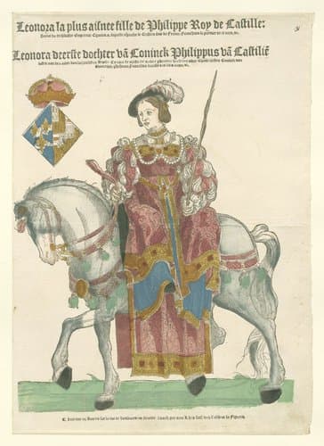 Portret van Eleonora van Frankrijk te paard by Hans Liefrinck (I)