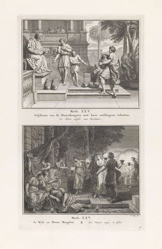 Gelijkenis van de talenten / Gelijkenis van de wijze en dwaze maagden by Pieter Tanjé