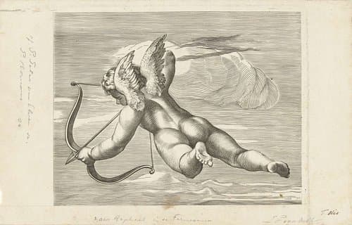 Amor schietend met pijl en boog by Lubertus Teunis van Deth