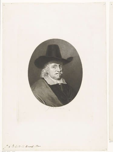 Portret van een heer met hoed by Johannes Arnoldus Boland