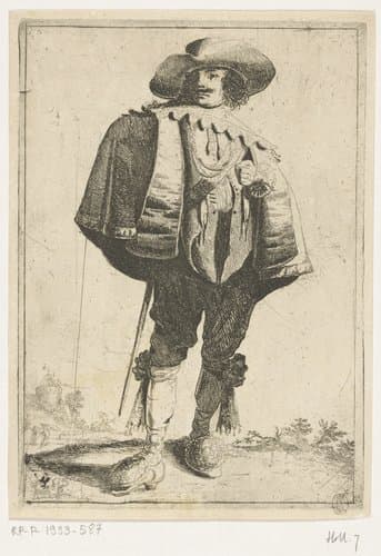 Staande officier met gebalde vuist by Jacob Duck