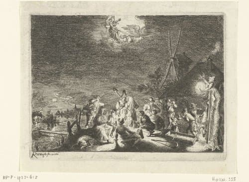 Viering van het midwinter lichtfeest by Romeyn de Hooghe