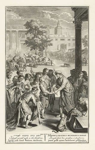 Jozef geeft geschenken aan zijn broers by Andries van Buysen (Sr.)