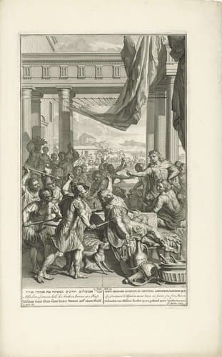 Absaloms knechten doden zijn broer Amnon by Joseph Mulder