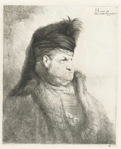 Borstbeeld van een oosterling met tulband by Jan Lievens