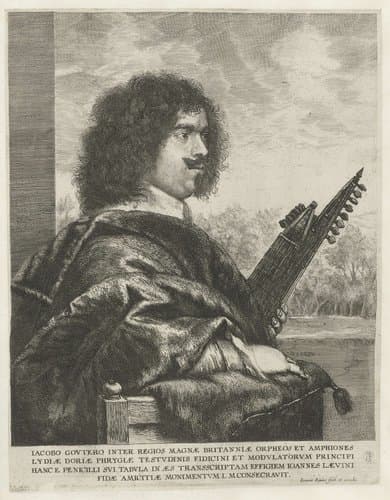 Portret van de Franse luitspeler en componist Jacques Gaultier by Jan Lievens