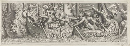 Schepen met soldaten by anonymous
