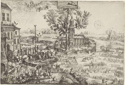 Aanval op de vesting van Oranje en de Kerk Gods, 1672 by Jacob de L'Ambre