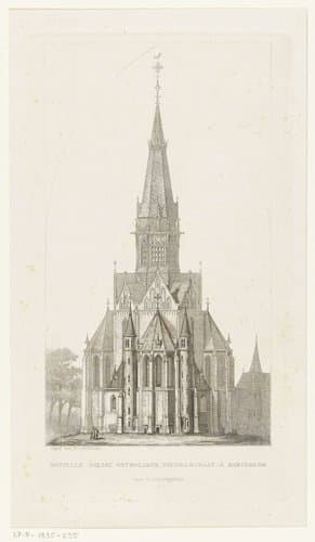 Gezicht op de oostzijde van de Vondelkerk te Amsterdam