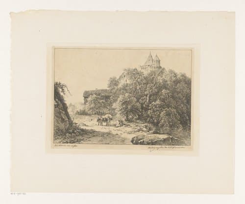 Kasteel Lansberg bij Kettwig by Barend Cornelis Koekkoek