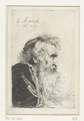 Oude man met baard by Salomon Koninck