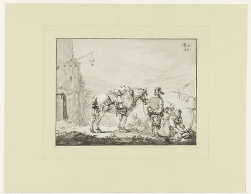 Man met een paard aan de teugel by Johannes Körnlein